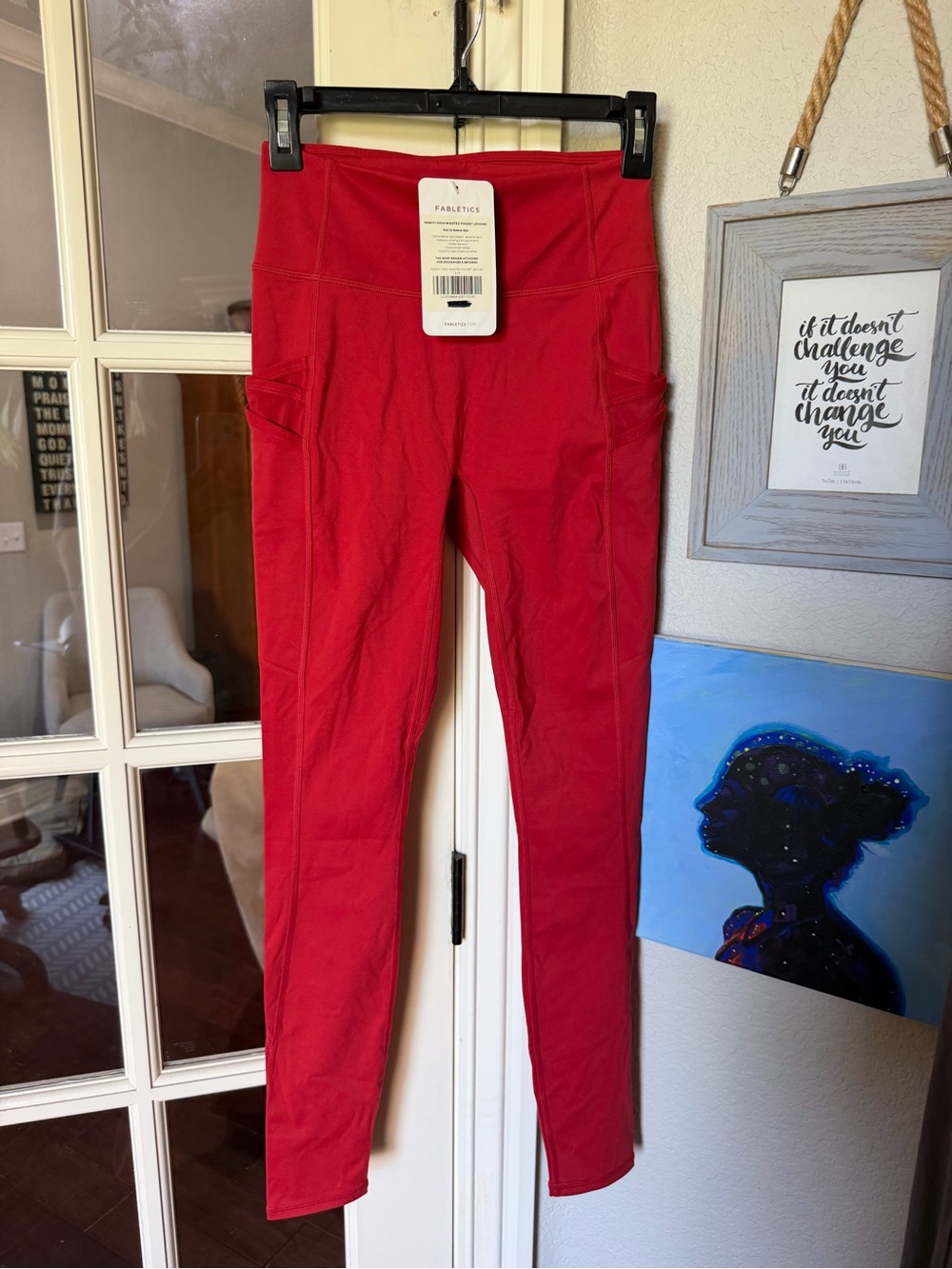Women’s Fabletics Trinity High-Waisted Pocket Leggings Red Motion365 NWT sz S/6